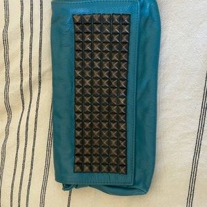 TYLIE MALIBU Turquoise Blue Clutch Bronze Studs